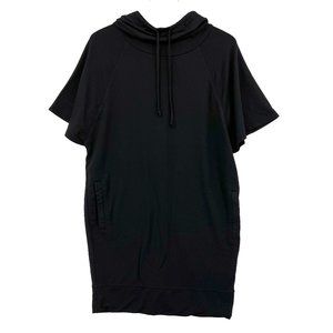 Prana Carys Hooded Dress Black Tunic Sweatshirt Pockets Size XS